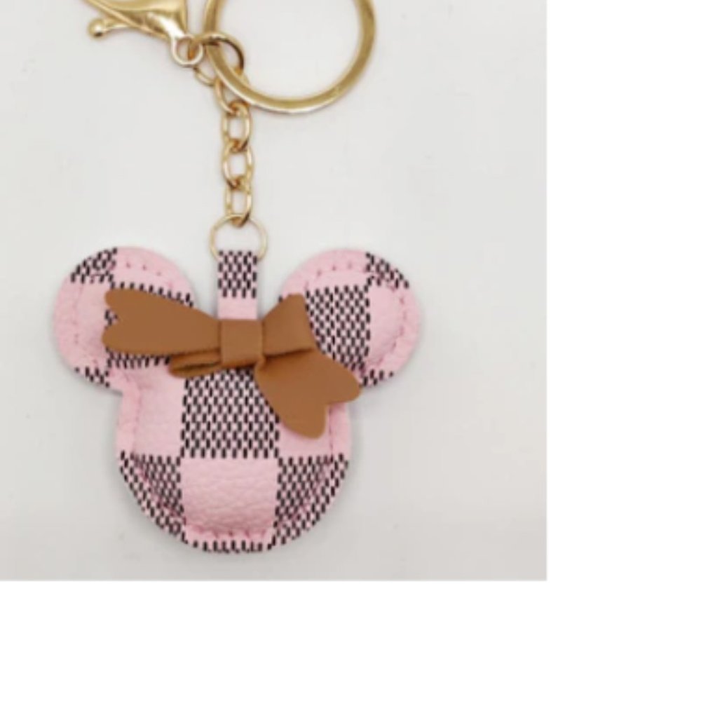Minnie Mouse Disney Icon Ears Keychain Faux Leather Multi New Sealed - Picture 2 of 2